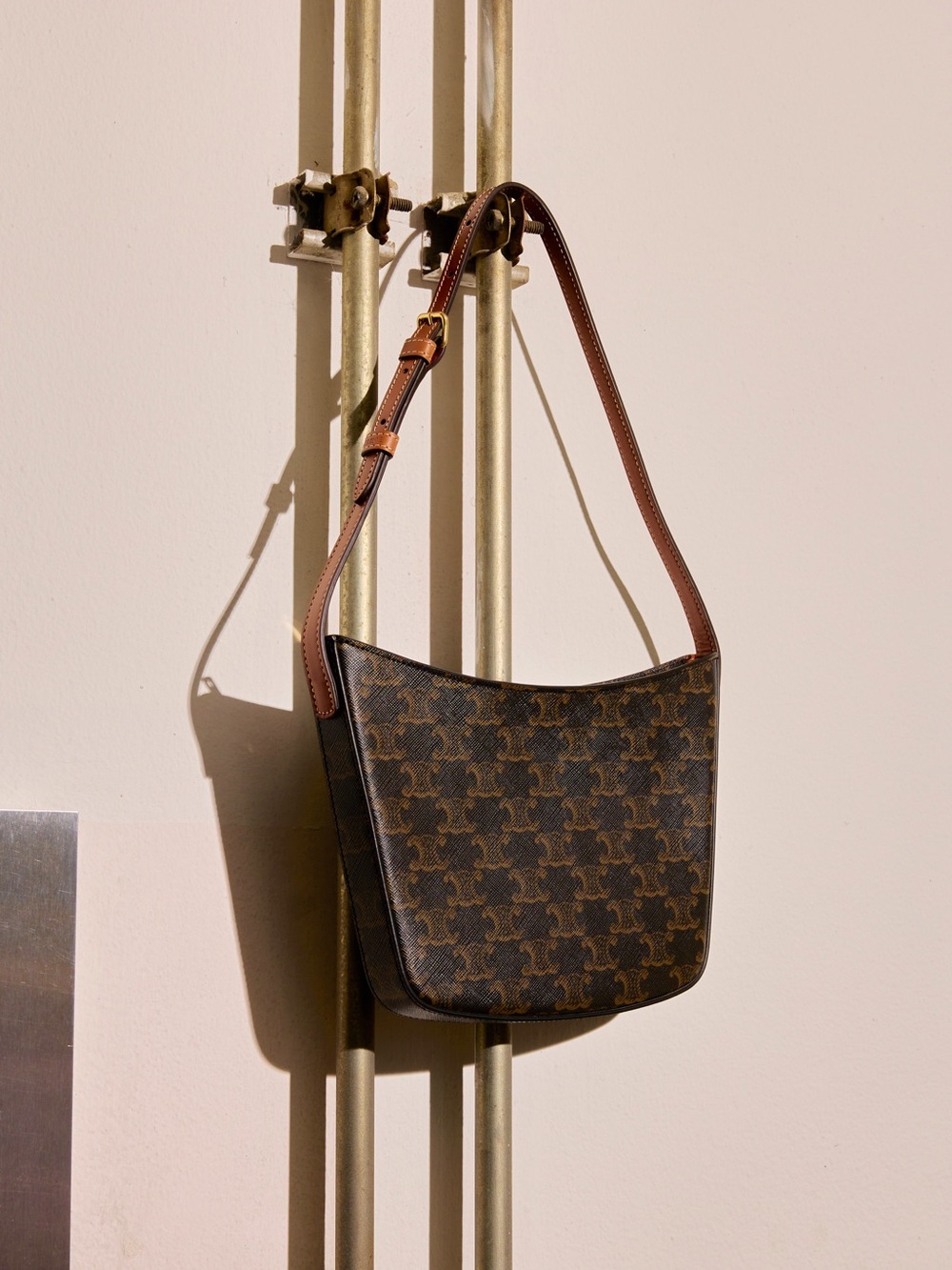 Celine Medium Croque Shoulder Bag In Triomphe